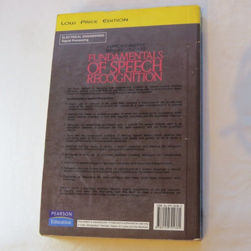 Fundamentals of Speech Recognition av Lawrence Rabiner och Biing-Hwang Juang,