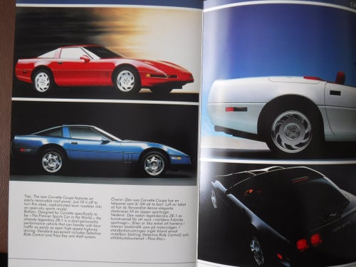 Försäljningsbroschyr Chevrolet Corvette 1991