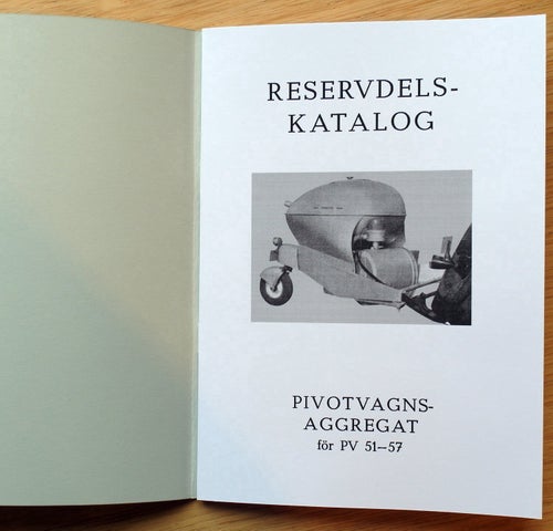 Reservdelskatalog Pivotvagnsaggregat gengas för Volvo PV 1951-1957