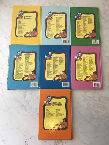 Walt Disney Disney böcker 7 st-Bumbibjörnarna-NallePuh-Skönheten och odjuret mfl