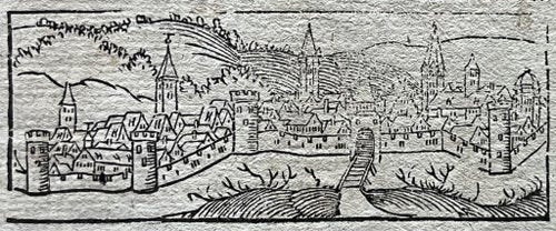 (1588) Münsters Cosmographia med Herkules stoder, Mauretanien m m
