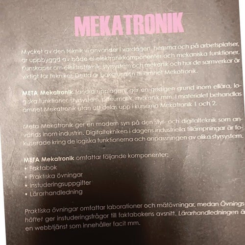 Mekatronik Faktabok av Jörgen Johnsson