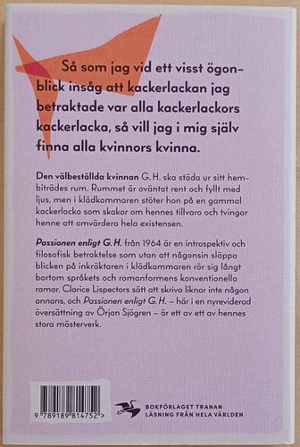 Passionen enligt G. H / Clarice Lispector
