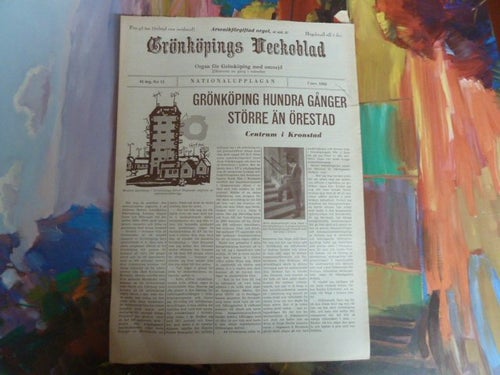GRÖNKÖPINGS VECKOBLAD, 1962 NOV. 7, TIDNING