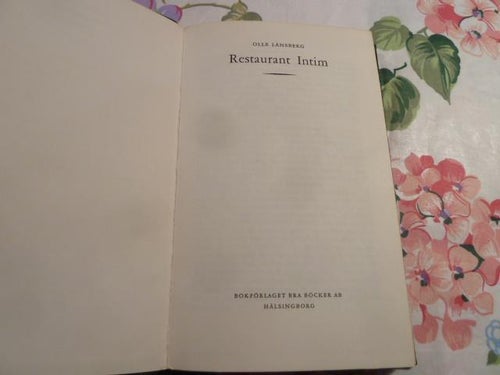 RESTAURANT INTIM, O. LÄNSBERG,  BÖCKER