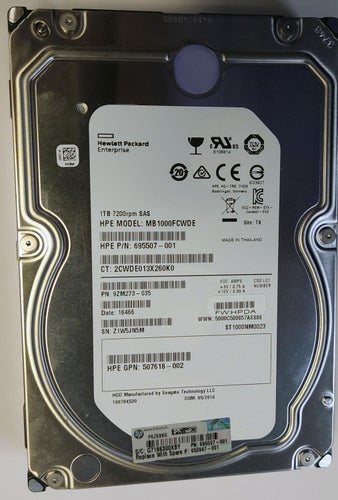 HPE MB1000FCWDE / Seagate ST1000NM0023 1TB 7200 RPM SAS 6G 3.5" Hårddisk