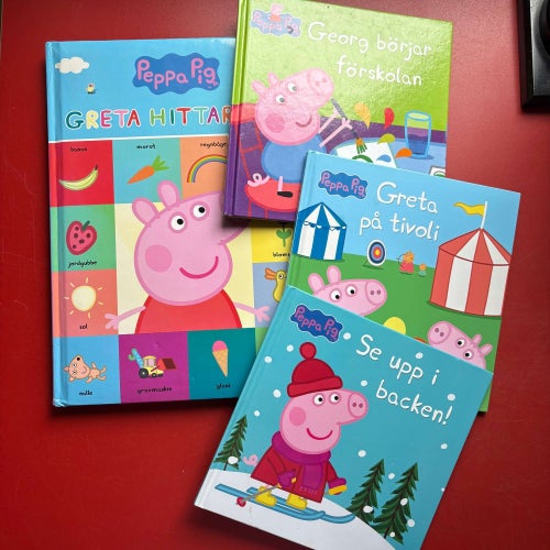 4 böcker med PEPPA PIG / GRETA GRIS