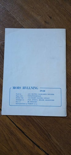 Mors Hyllning - Astrid Lindgren - 1940