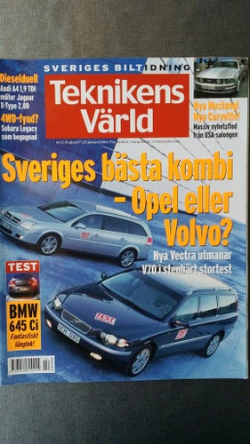 Teknikens Värld 2 2004: Volvo V70 vs Opel Vectra, Audi A4 TDI vs Jaguar X-Type