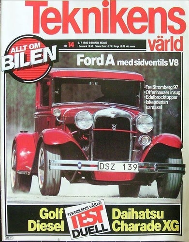 TEKNIKENS VÄRLD 1980/14.Ford Hot Rod.BMW Futuro.Daihatsu.Saab-Lancia.Cherokee.