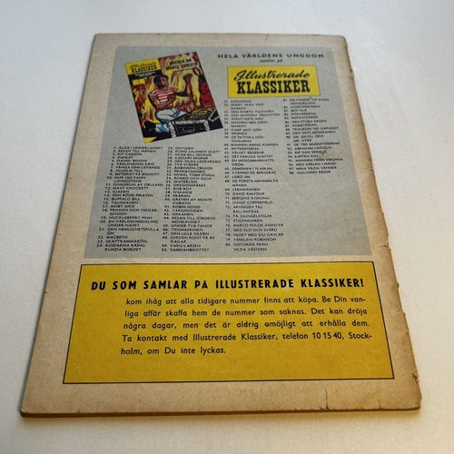 Illustrerade Klassiker nr 98, 1a upplaga, bra skick! VG