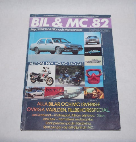 Tidning Katalog Bil & MC Alla Bilar 1982