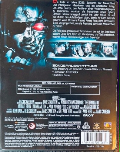 The Terminator STEELBOOK (Blu-ray) Arnold Schwarzenegger