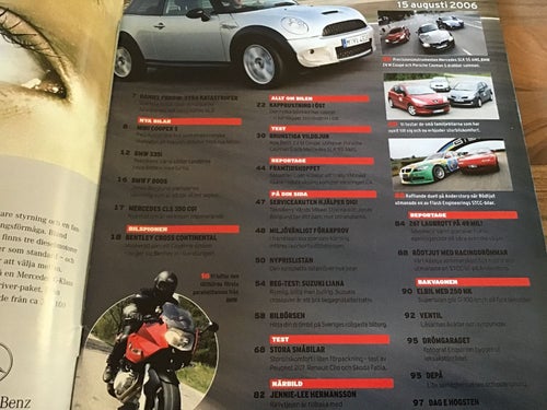TEKNIKENS VÄRLD NR 17 2006 MERCEDES SLK 55 AMG,RALLY TJEJ,BMW Z4 M,PORSCHE CAYMA