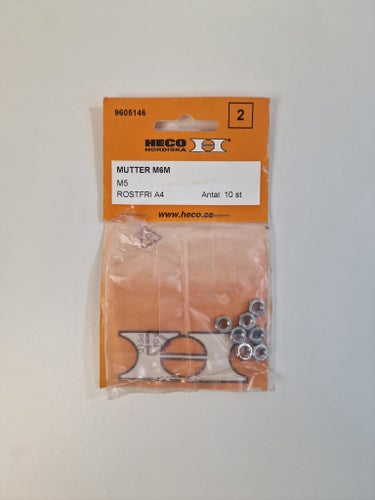 Heco Nordiska M5 Muttrar, Rostfri A4 7st