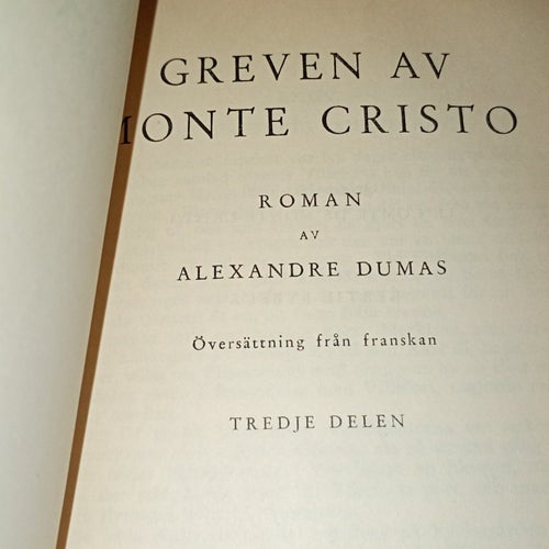 Greven av Monte Cristo tredje delen av Alexandre Dumas, 1935