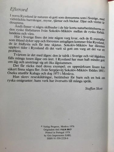 ÅRET I SKOGEN Ivan Sokolov-Mikitov 1978