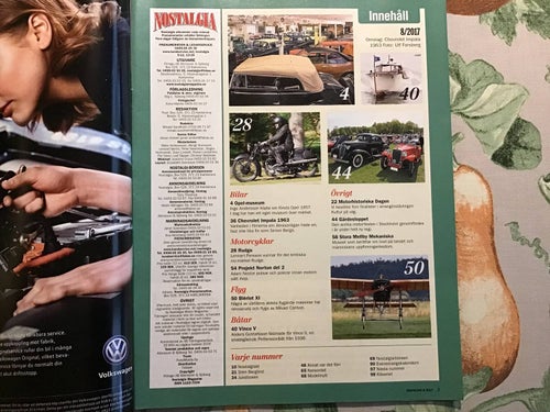 NOSTALGIA NR 8 2017 IMPALA,OPEL MUSEUM,VINCO V BÅT,STORA MELLBY,BLERIOT XI,RUDGE