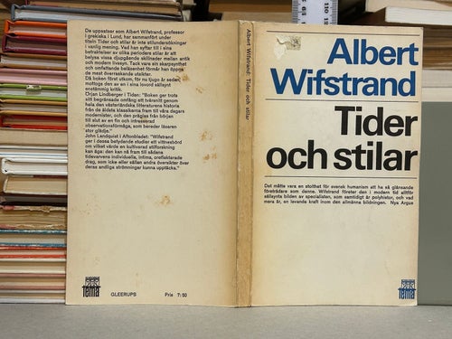 Tider och stilar av Albert Wifstrand. Bok. Very Good plus