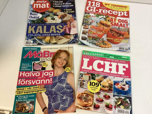 4 tidningar LCHF, Må Bra, Amelia Mat, 118 GI recept