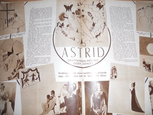Svensk Dam nr49 1936 kungligt Prinsessan Ingrid omslaget, Drottning Astrid