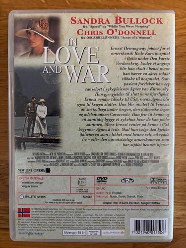 In love and war - Svensk text - Fint skick - UTGÅTT - Sandra Bullock