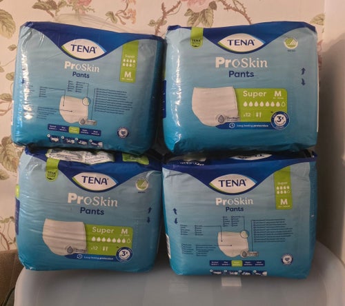 TENA M ProSkin Pants Super stl M | Byxskydd 4 x 12 st i oöppnade förpackningar