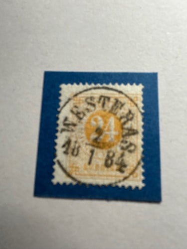F 34 24 öre Ringtyp t 13 WESTERÅS 2.1.1884