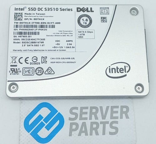 Dell 1.6TB SSD SATA 6G 2.5" DTH1X utan vagga