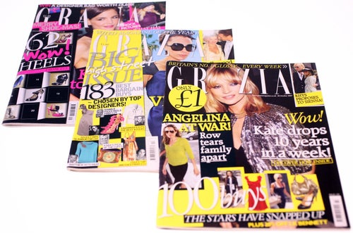 Grazia magazine-three magazines included-October/March/December 2007/2009-NEW-UK