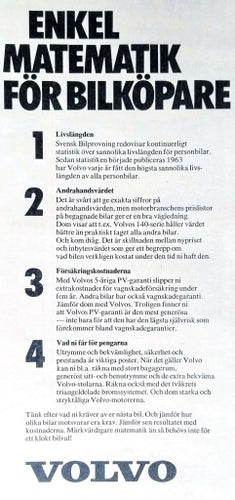 VOLVO, STOR TIDNINGSANNONS 1970