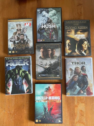 DVD-filmer: The Huntsman, Da Vinci-koden, Pearl Harbor, The Incredible Hulk,