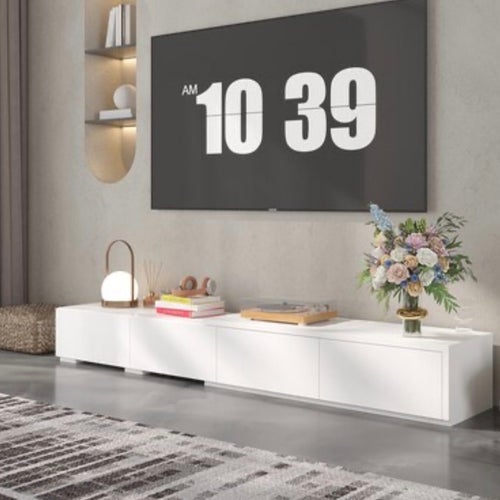 TV-bänk i vitt med förvaring