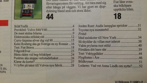 Vi bilägare nr 3 1996: Toyota Mega Cruiser, Volvo S40/V40, Fiat Brava