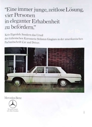 MERCEDES-BENZ, STOR REKLAMANNONS 1969