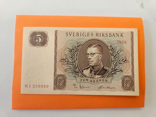 Sedel 5 Kronor 1956