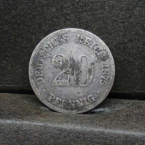 Tyskland silver 20 pfennig 1875 C bra typ
