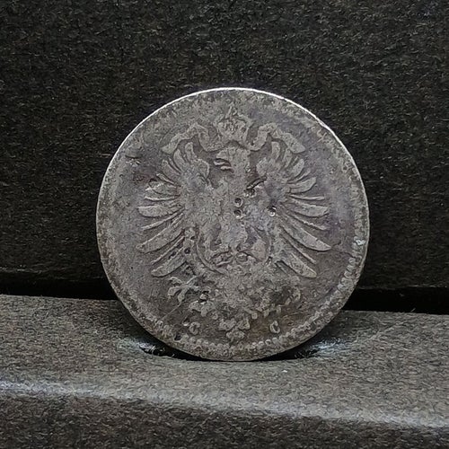 Tyskland silver 20 pfennig 1875 C bra typ