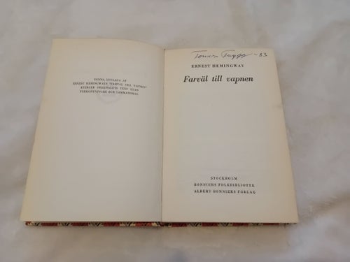 Farväl till vapnen av Ernest Hemingway, 1953