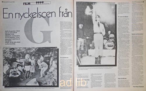 FILMEN G, 2-Sidor TIDNINGSARTIKEL 1982