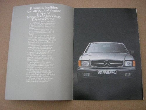 Försäljningsbroschyr MERCEDES 380 SEC, 500 SEC