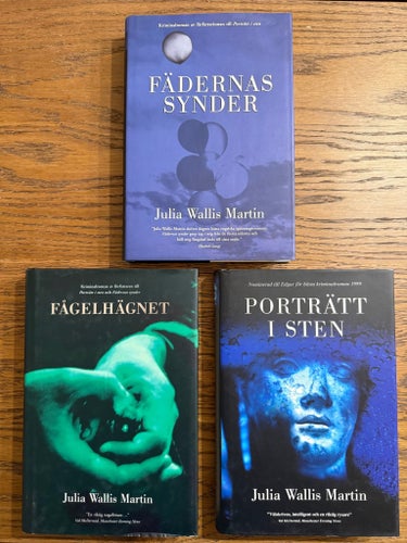 Julia Wallis Martin 3 deckare - Fädernas synder & Fågelhägnet & Porträtt i sten