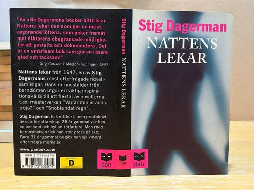 Nattens lekar av Stig Dagerman, bok, Very good plus