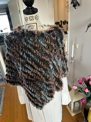 poncho, äkta pälsskinn, one size