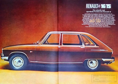 RENAULT 16 TS, STOR REKLAMANNONS 1969