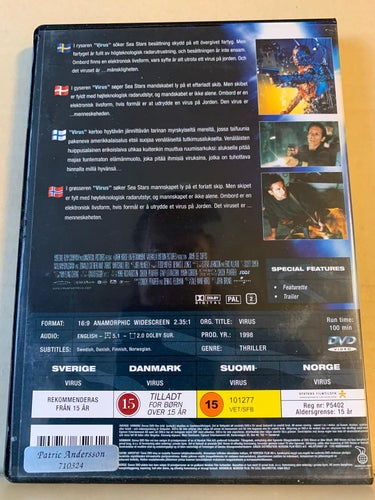 Virus, Jamie Lee Curtis, Dvd