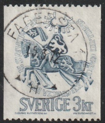 F692 Hertig Erik Magnussons sigill stpl. Fagersta 1 15.3.72 H