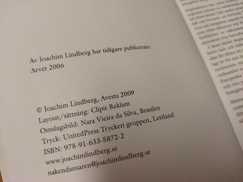 Nakendansaren - Joachim Lindberg, bok, häftad, Very Fine plus