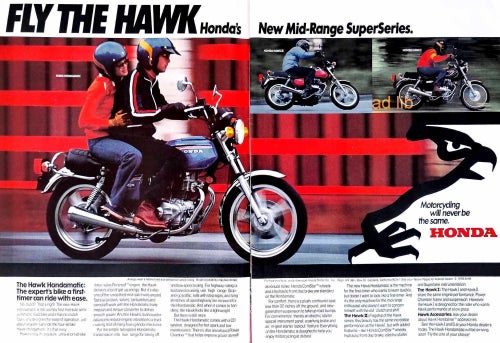 HONDA HAWK SUPERSERIES, STOR REKLAMANNONS 1978