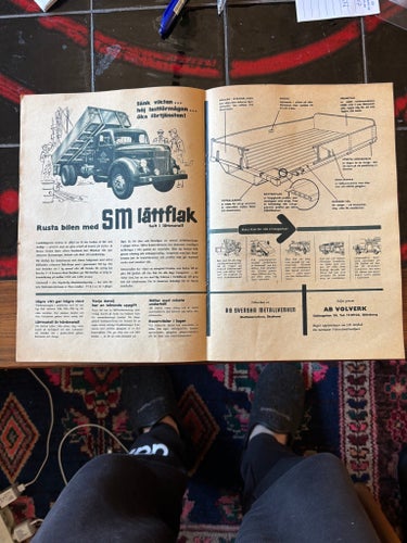 Volvo lastbil 50-tal SM lättflak annons